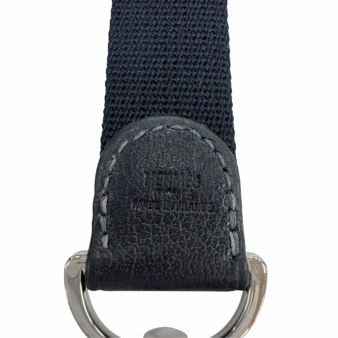 Great HERMES Shoulder strap For garden parties black canvas Women