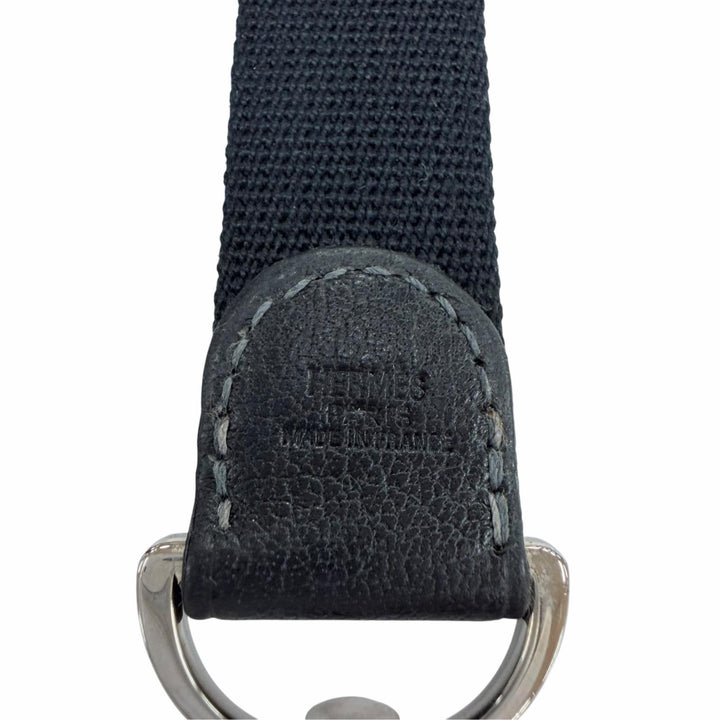 Great HERMES Shoulder strap For garden parties black canvas Women