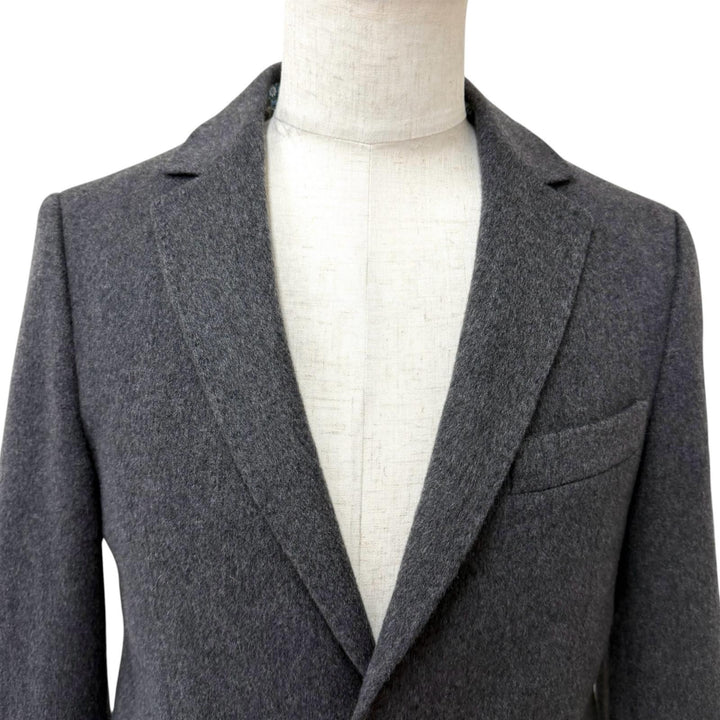 Pristine ETRO Chester coat Paisley lining pattern, astronaut gray cashmere