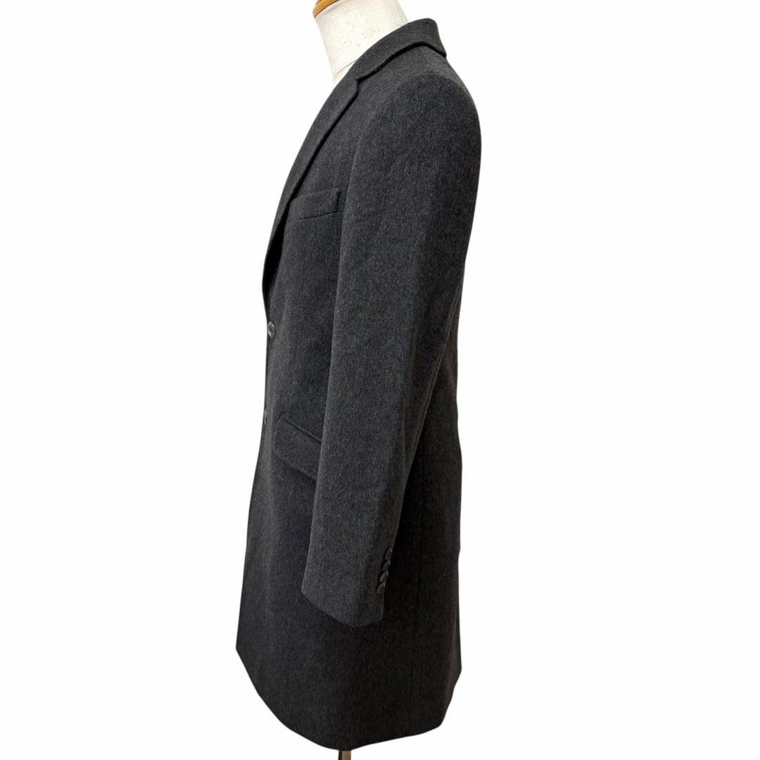 Pristine ETRO Chester coat Paisley lining pattern, astronaut gray cashmere