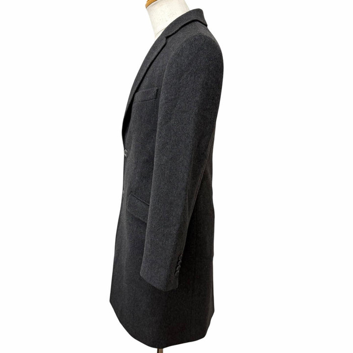 Pristine ETRO Chester coat Paisley lining pattern, astronaut gray cashmere