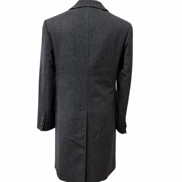 Pristine ETRO Chester coat Paisley lining pattern, astronaut gray cashmere