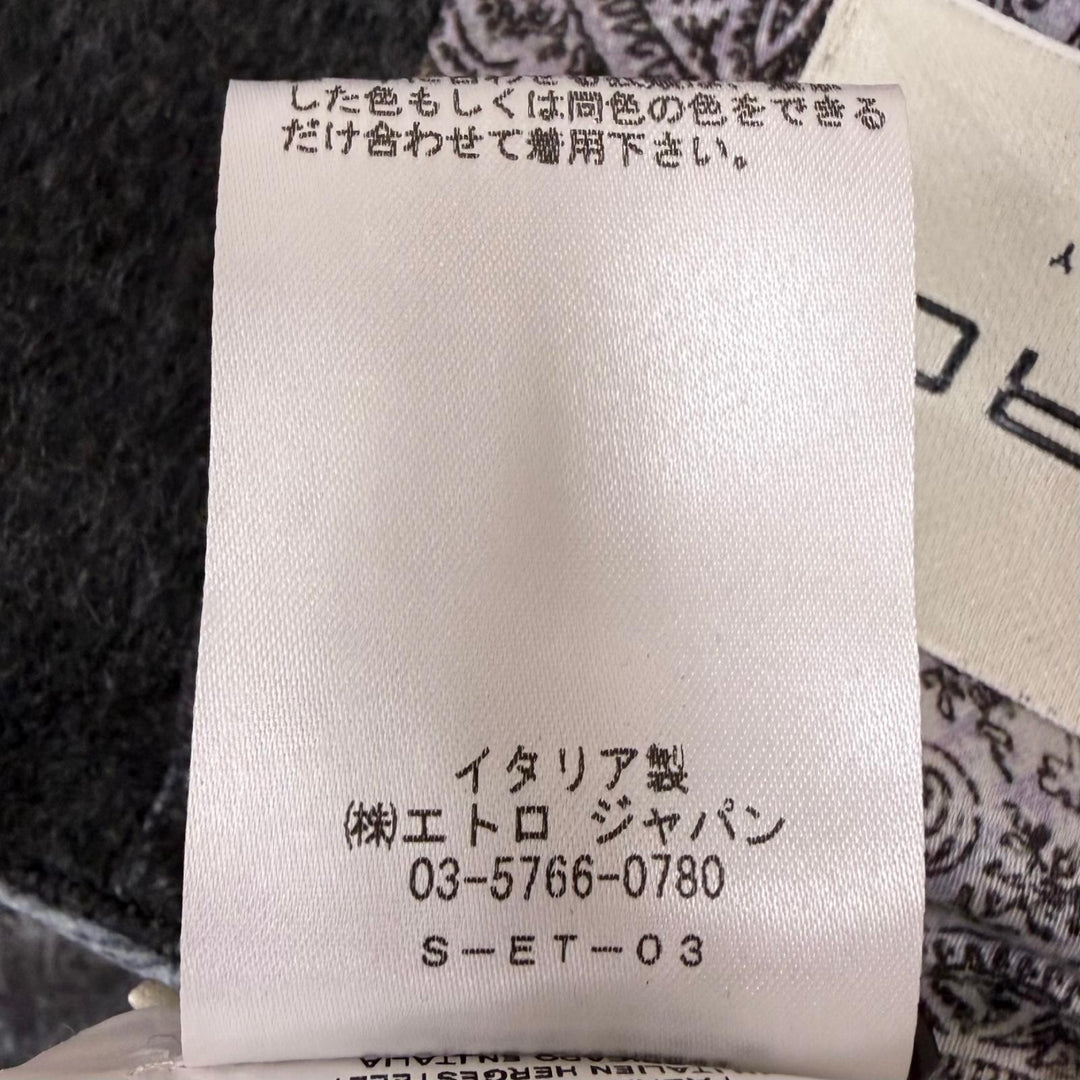 Pristine ETRO Chester coat Paisley lining pattern, astronaut gray cashmere