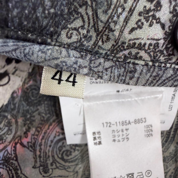 Pristine ETRO Chester coat Paisley lining pattern, astronaut gray cashmere