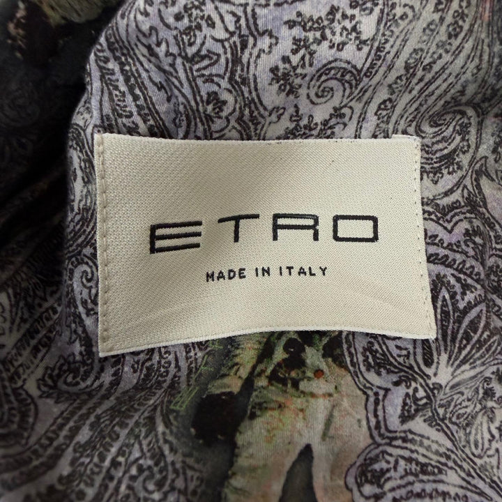 Pristine ETRO Chester coat Paisley lining pattern, astronaut gray cashmere