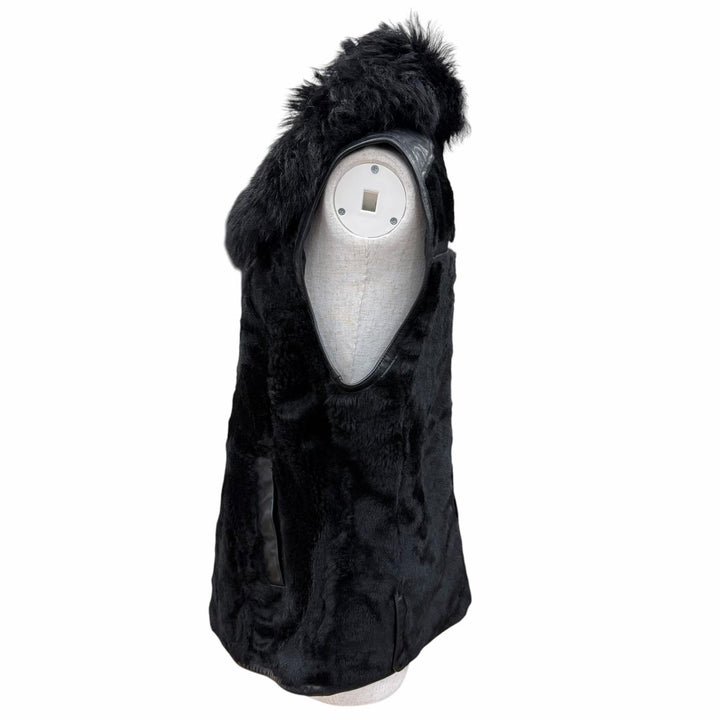 Great RALPH LAUREN Best Leather-trimmed zip-up sheepskin black Sheep leather M