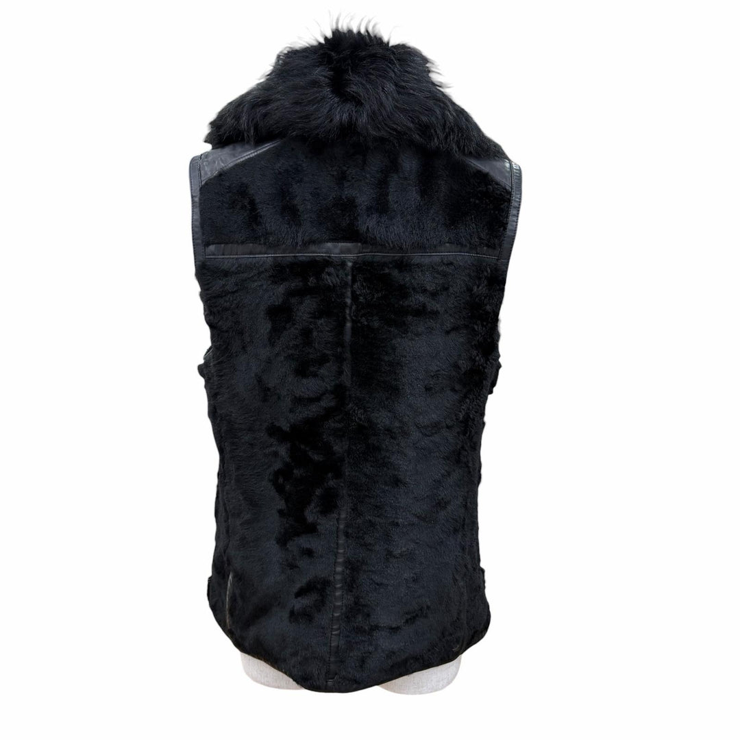 Great RALPH LAUREN Best Leather-trimmed zip-up sheepskin black Sheep leather M