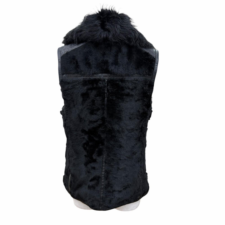 Great RALPH LAUREN Best Leather-trimmed zip-up sheepskin black Sheep leather M