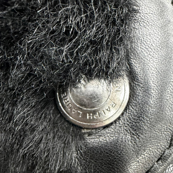 Great RALPH LAUREN Best Leather-trimmed zip-up sheepskin black Sheep leather M