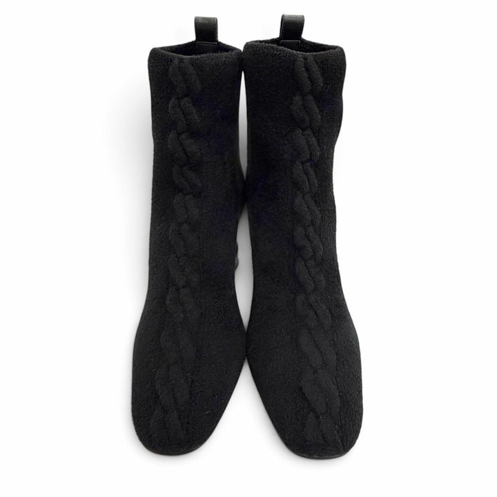 Pristine HERMES Ankle boots VOLVER Exlibris Sock Boots Knit Short Boots black 36