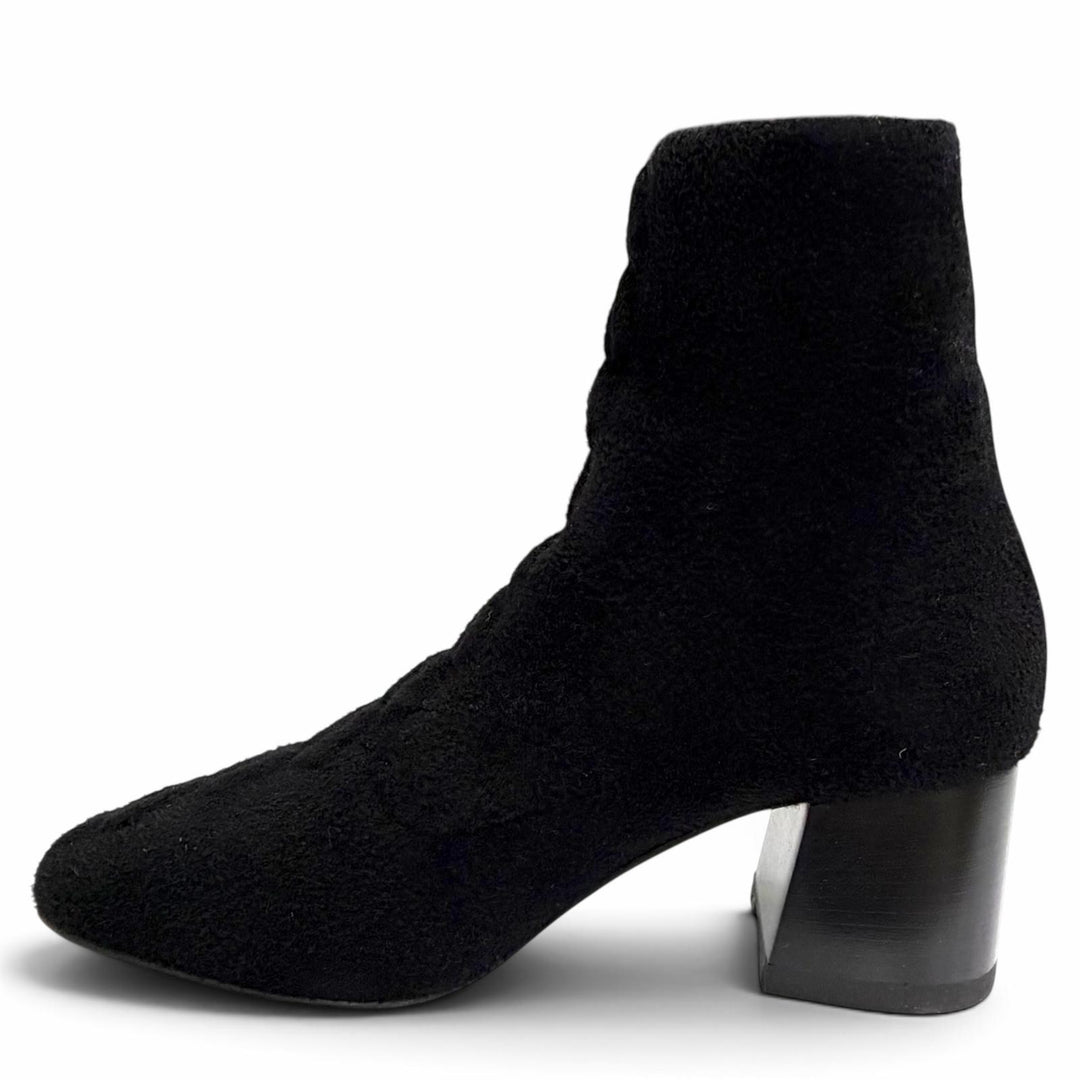 Pristine HERMES Ankle boots VOLVER Exlibris Sock Boots Knit Short Boots black 36