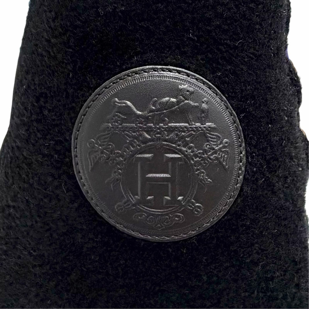 Pristine HERMES Ankle boots VOLVER Exlibris Sock Boots Knit Short Boots black 36