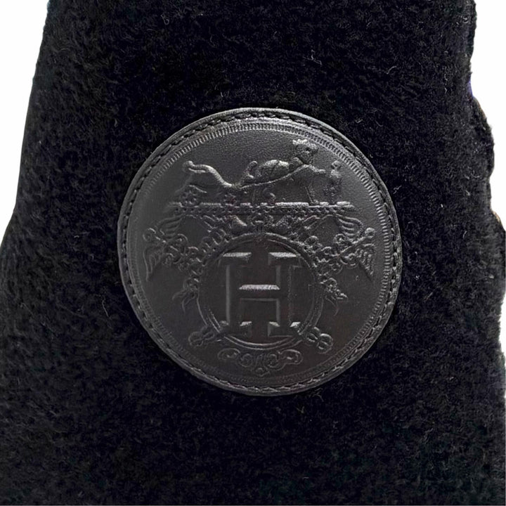 Pristine HERMES Ankle boots VOLVER Exlibris Sock Boots Knit Short Boots black 36