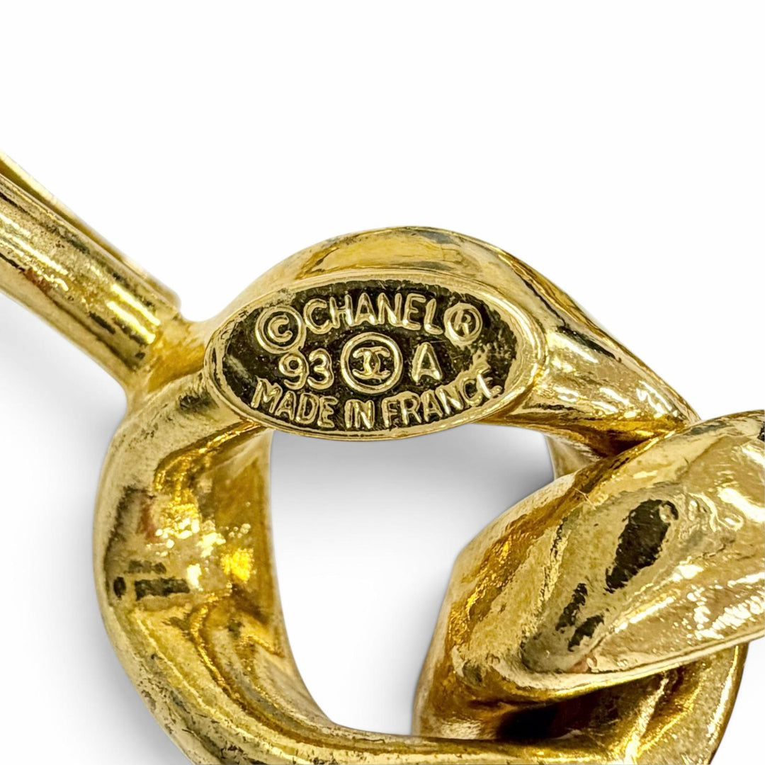 Great CHANEL belt COCO Mark Chain gold Women 93A