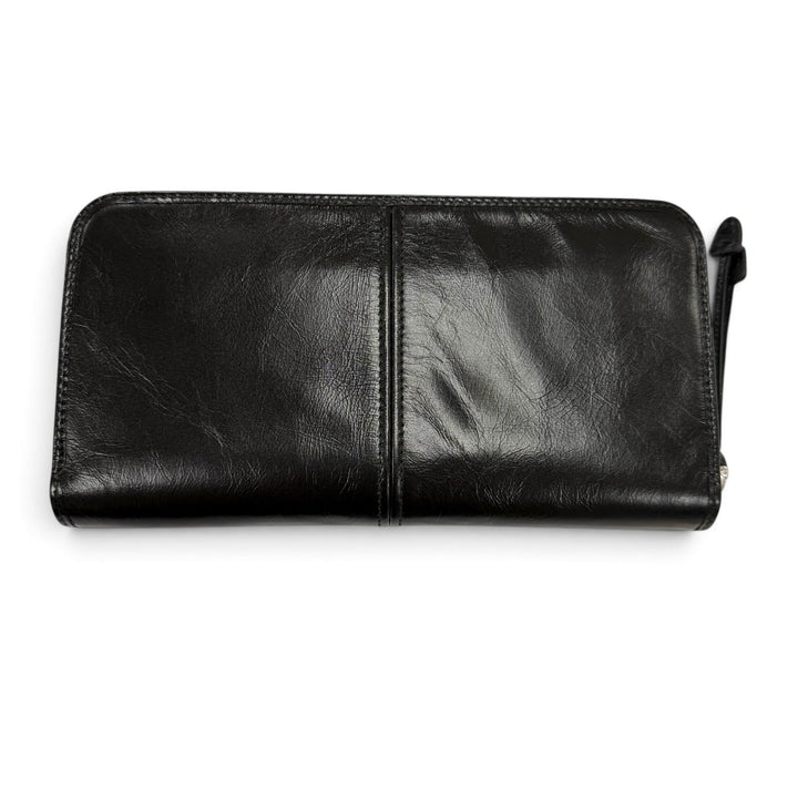 Excellent PRADA Purse Triangle Logo Zip Around Wallet Billfold 2ML059