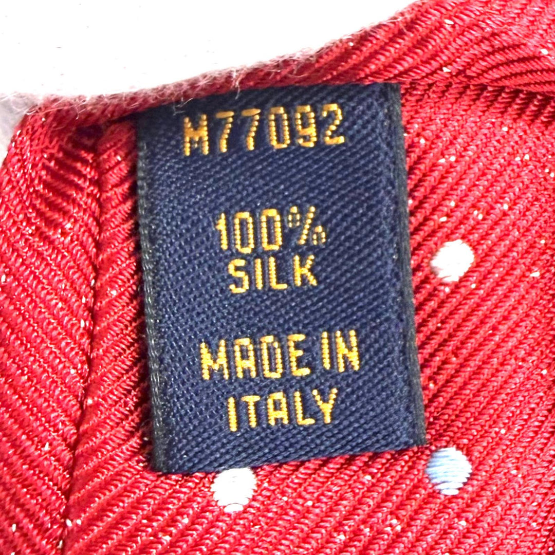 Excellent LOUIS VUITTON tie Monogram Dot Pattern Cravat Rouge silk mens M77092
