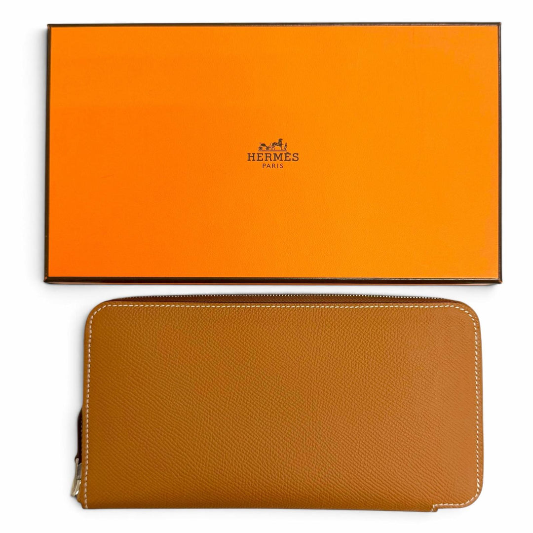Pristine HERMES Purse Azap Long Silk In Zip Around Epsom Leather Women