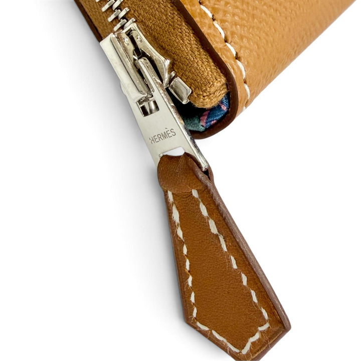 Pristine HERMES Purse Azap Long Silk In Zip Around Epsom Leather Women