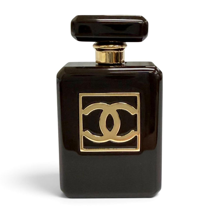 Excellent CHANEL Brooch COCO Mark perfume bottle motif Dark brown B23A ABA987