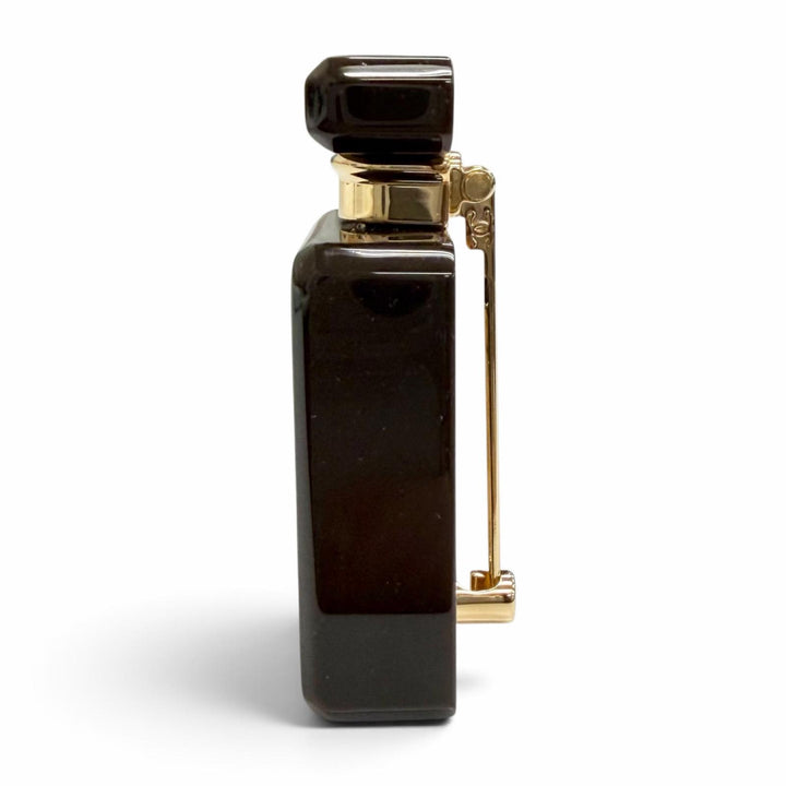 Excellent CHANEL Brooch COCO Mark perfume bottle motif Dark brown B23A ABA987