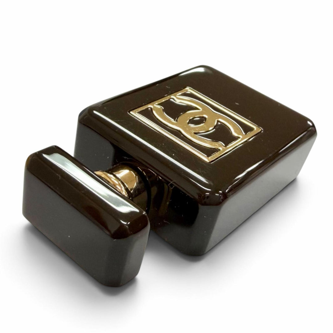 Excellent CHANEL Brooch COCO Mark perfume bottle motif Dark brown B23A ABA987