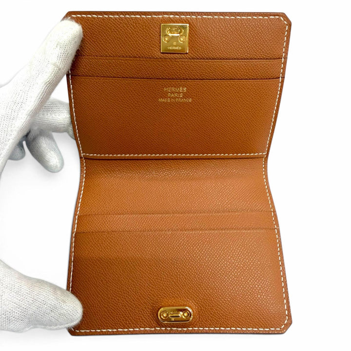 Excellent HERMES Card Case Medall Card Case Bifold Wallet Pass Case Business
