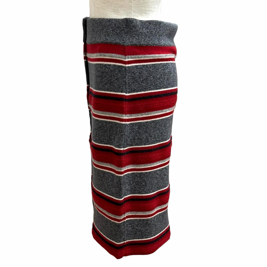Excellent CHANEL Tight Skirt COCO Mark Button Border cashmere 36 P49747K06278