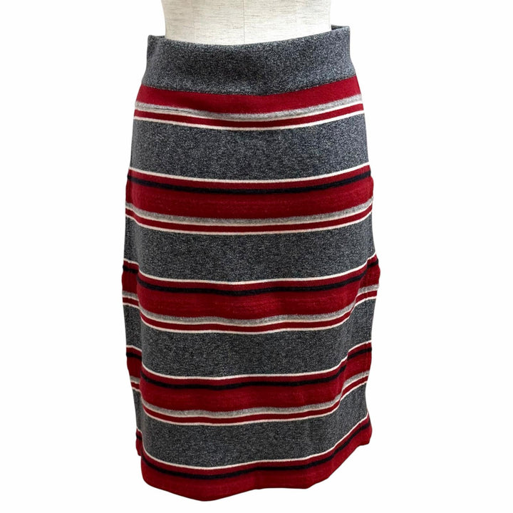 Excellent CHANEL Tight Skirt COCO Mark Button Border cashmere 36 P49747K06278