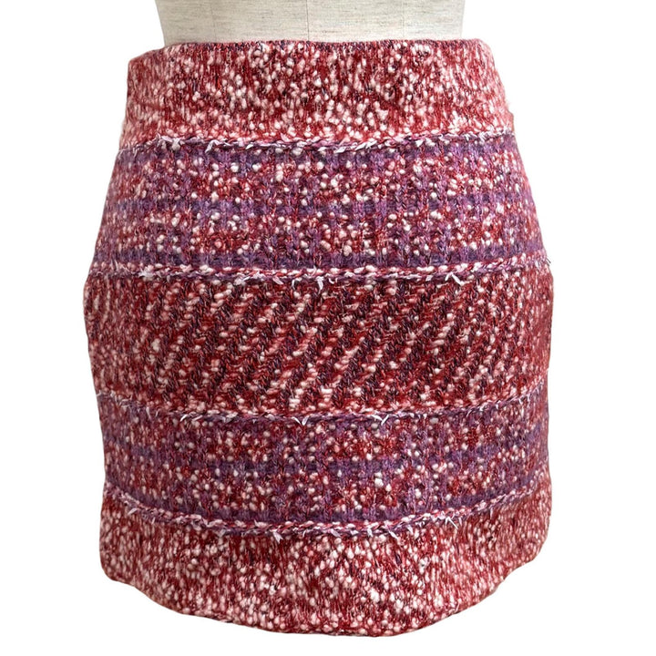 Excellent CHANEL Tweed skirt COCO Mark Trapezoid cashmere 34 23B P75721K10879