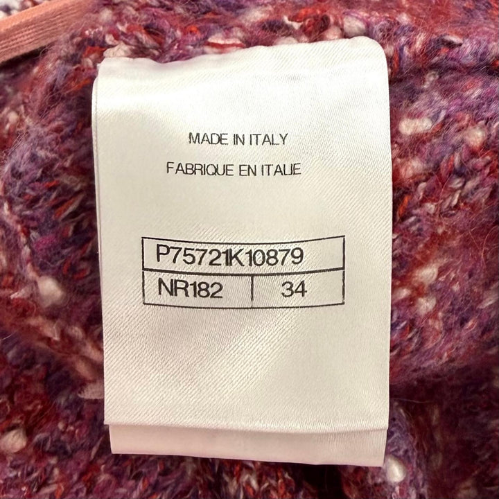 Excellent CHANEL Tweed skirt COCO Mark Trapezoid cashmere 34 23B P75721K10879