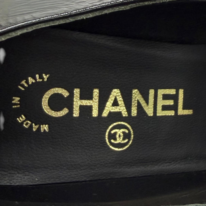 Pristine CHANEL pumps COCO Mark Belt Design Leather black leather 36 22A G39110