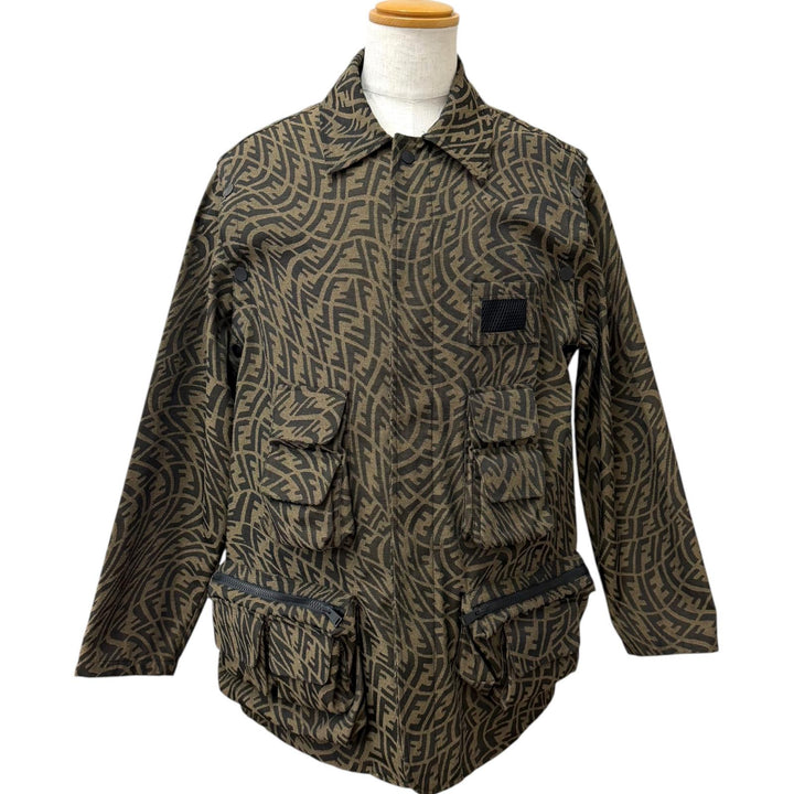 Excellent FENDI Jacket FF Vertigo 2-Way Detachable Jacket beige 50