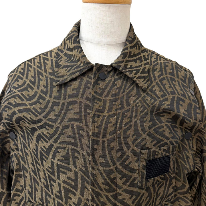 Excellent FENDI Jacket FF Vertigo 2-Way Detachable Jacket beige 50