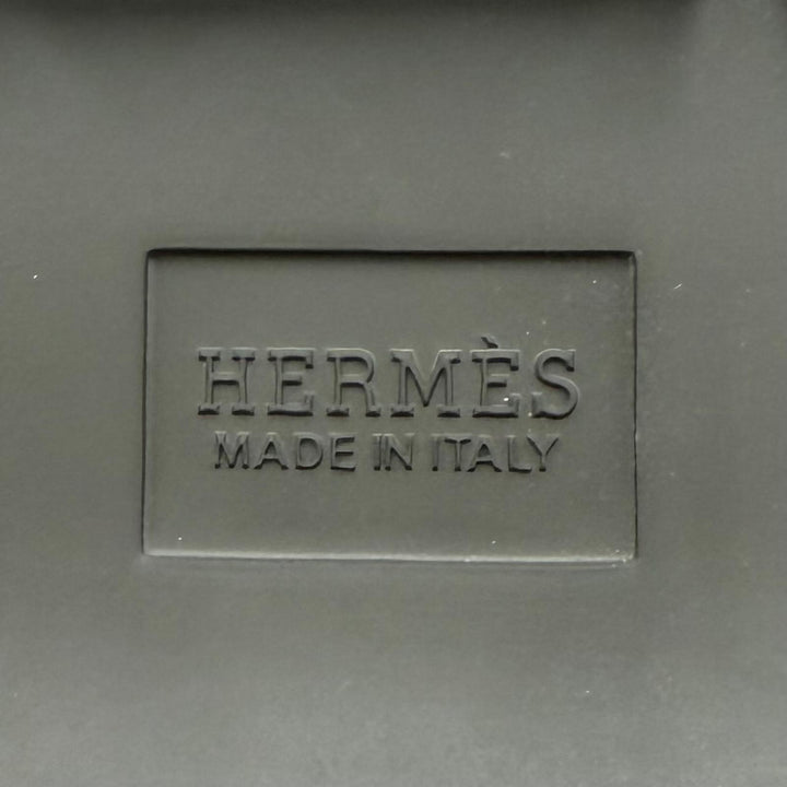 Excellent HERMES short boots FRESH Leather logo patch lace-up khaki Women 38