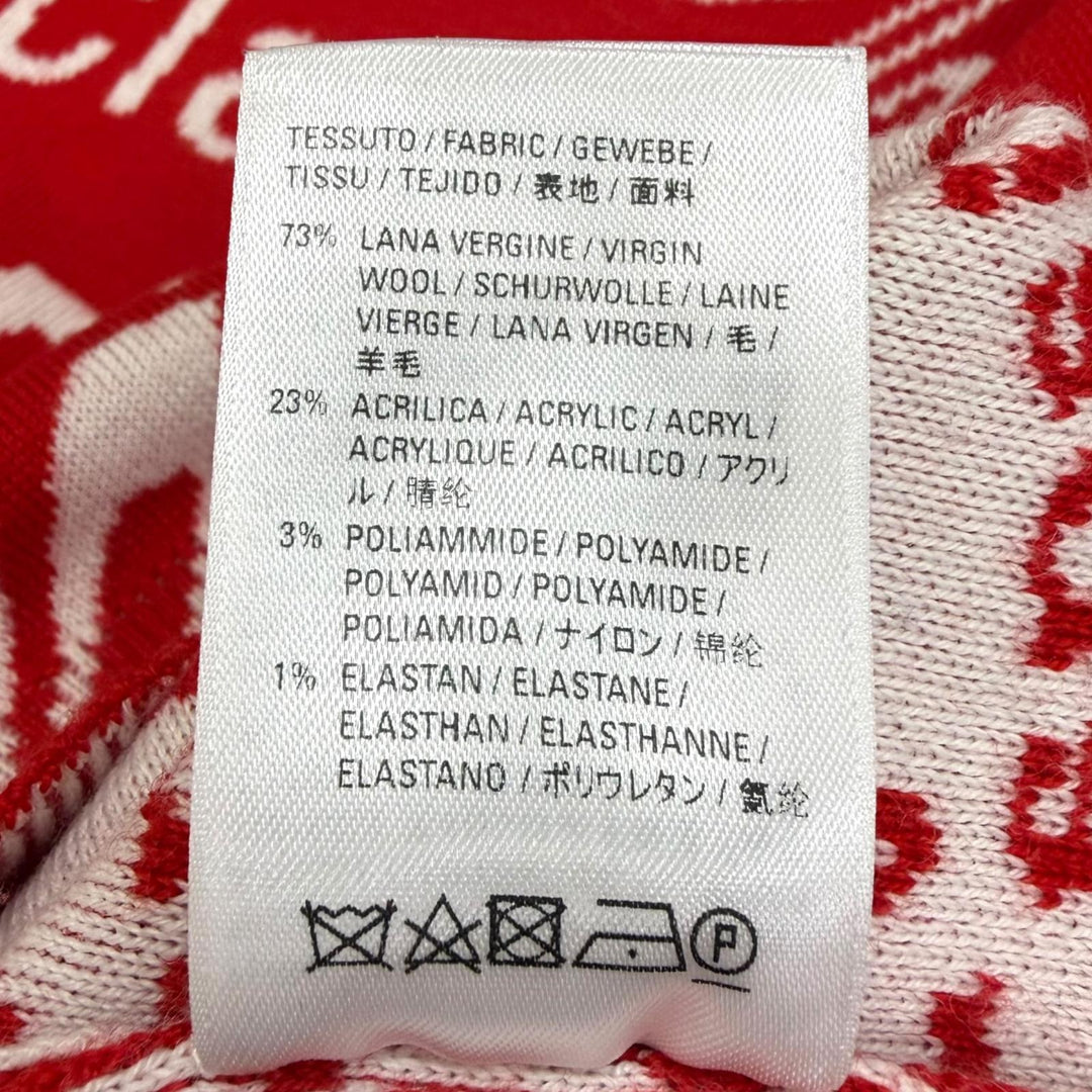 Excellent BALENCIAGA sweater Logo print crew neck long-sleeve knit Red