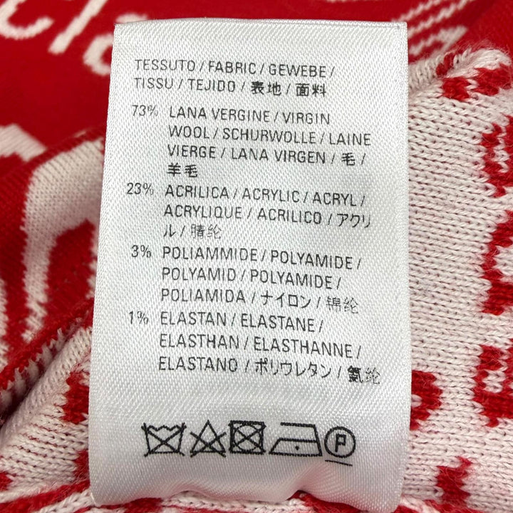 Excellent BALENCIAGA sweater Logo print crew neck long-sleeve knit Red