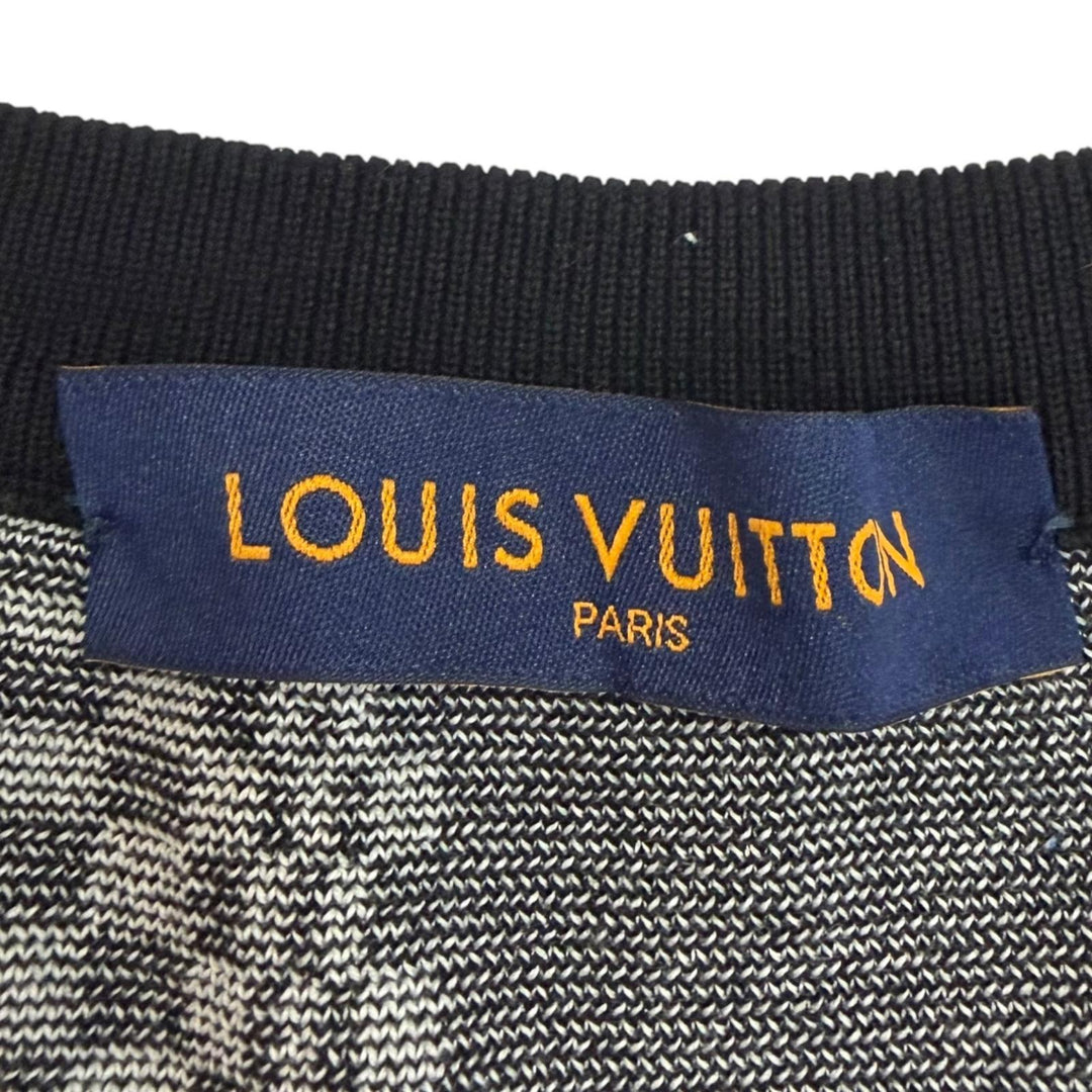 Excellent LOUIS VUITTON sweater Distorted Damier Crew Neck Long Sleeve