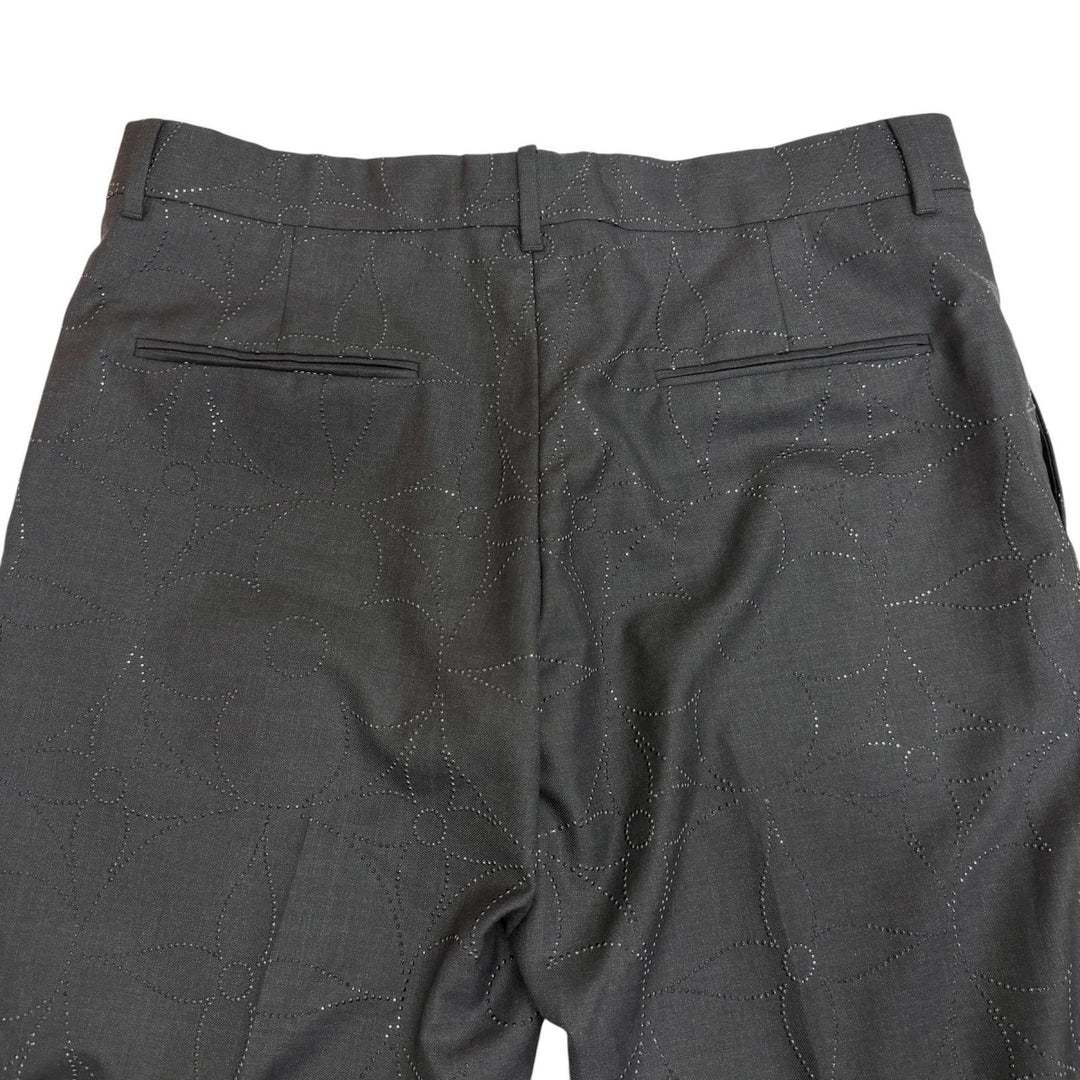 Pristine LOUIS VUITTON slacks Monogram Beaded Single Trousers gray