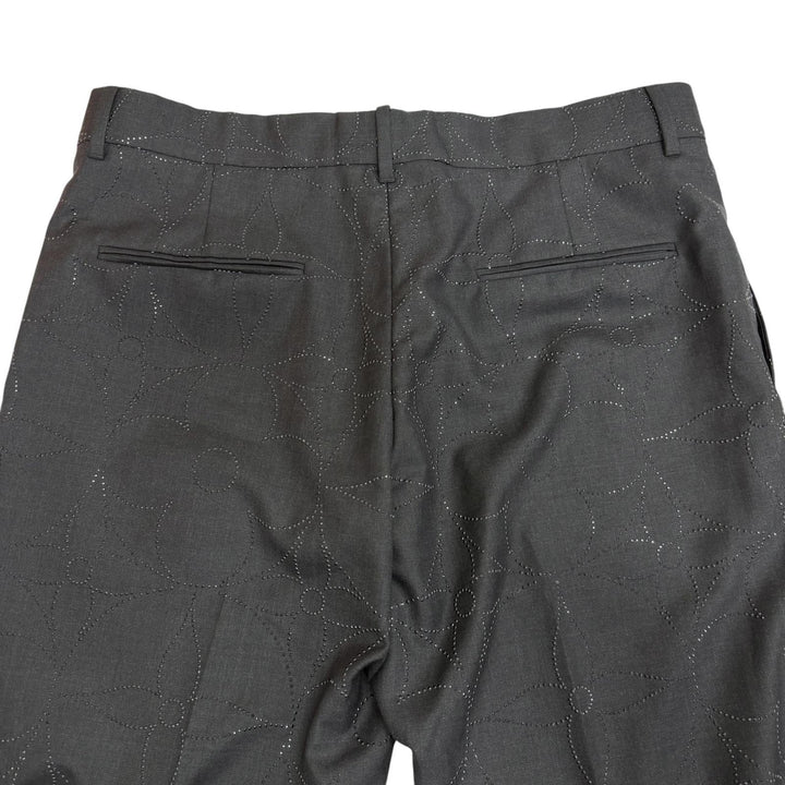 Pristine LOUIS VUITTON slacks Monogram Beaded Single Trousers gray