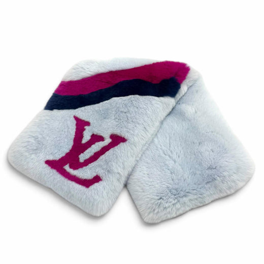 Great LOUIS VUITTON Scarf Echarpe Rainbow Stripes LV logo blue Rex Rabbit M70271