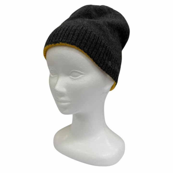 Great HERMES Knit cap Hugo Serie Metal Reversible cashmere Women M