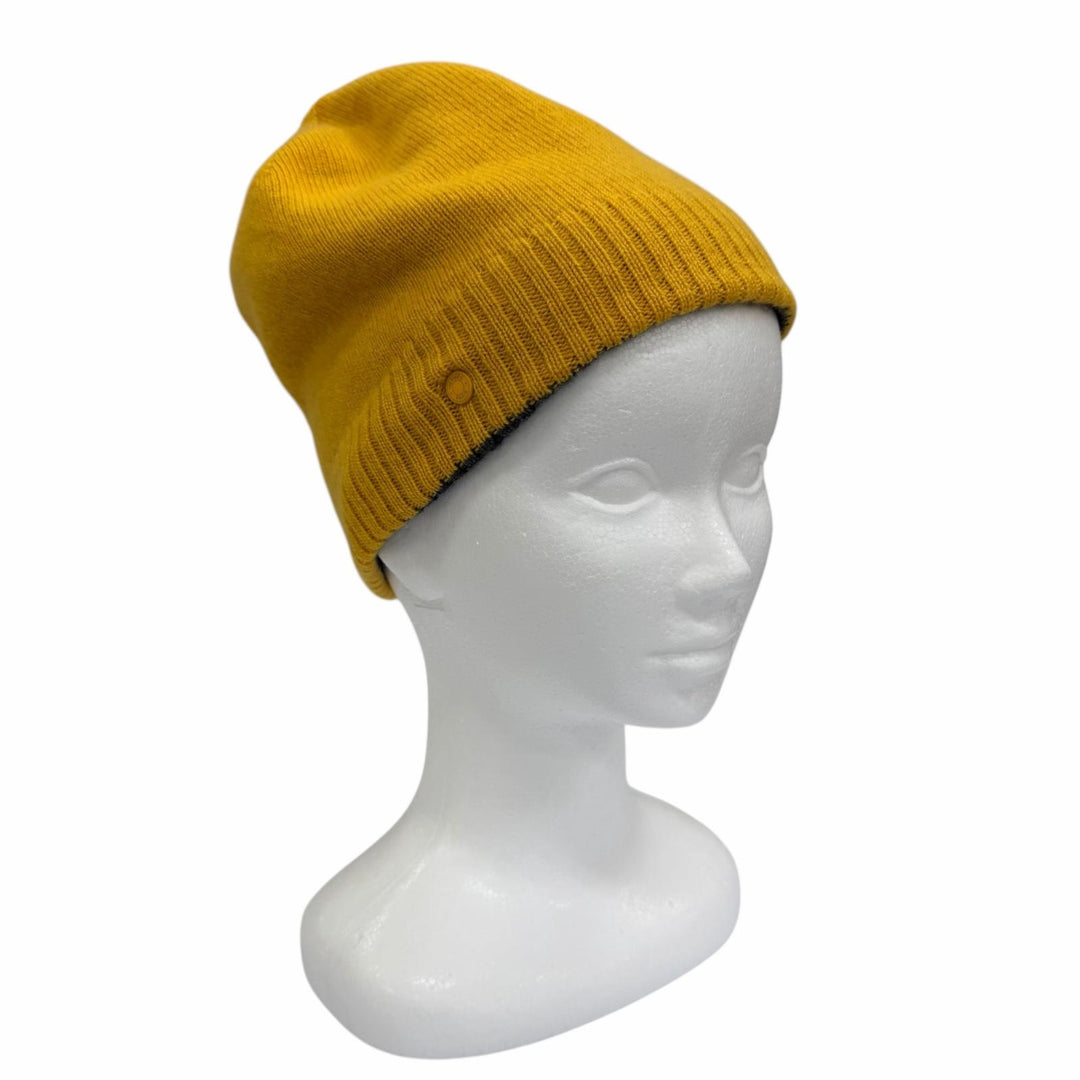 Great HERMES Knit cap Hugo Serie Metal Reversible cashmere Women M