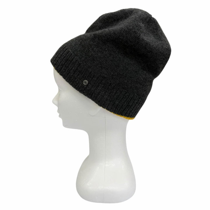Great HERMES Knit cap Hugo Serie Metal Reversible cashmere Women M