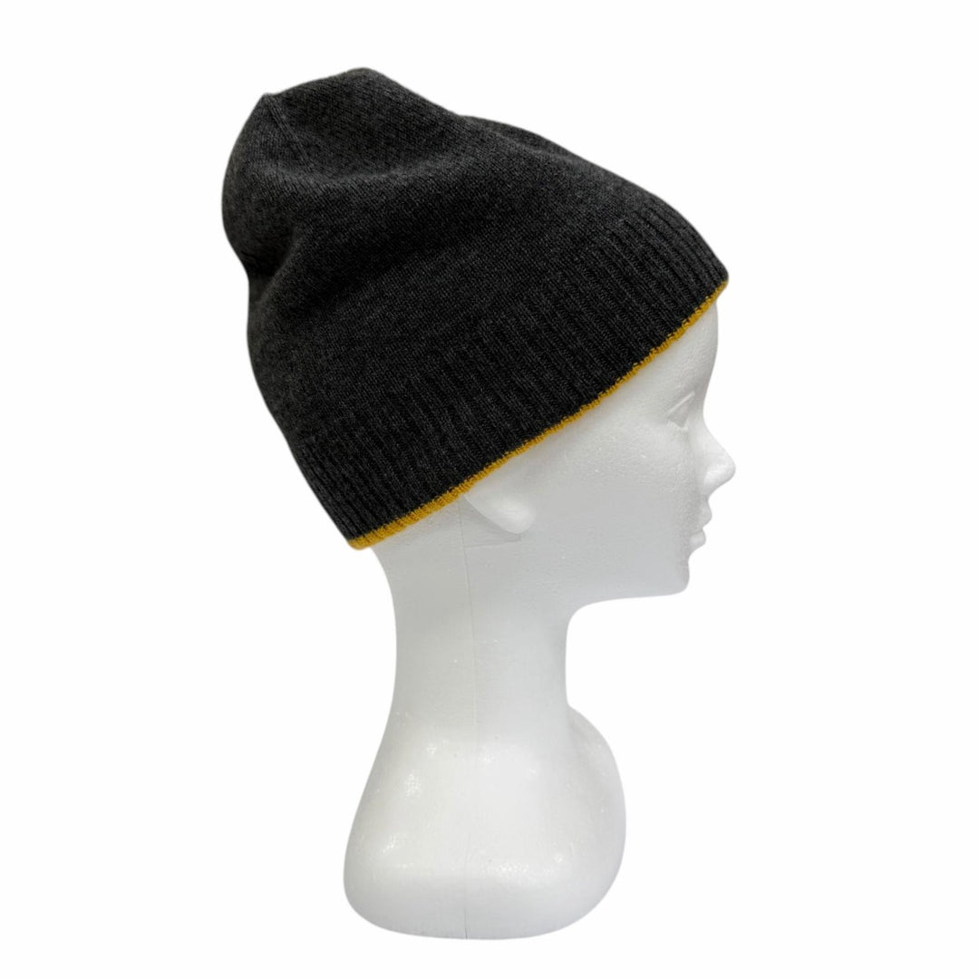 Great HERMES Knit cap Hugo Serie Metal Reversible cashmere Women M