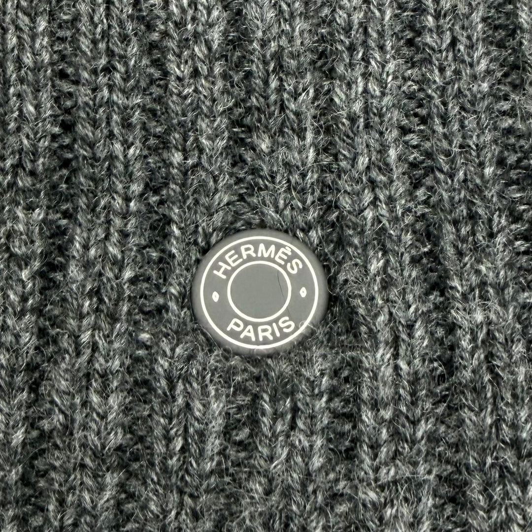Great HERMES Knit cap Hugo Serie Metal Reversible cashmere Women M