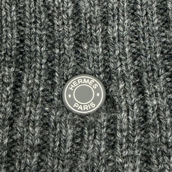 Great HERMES Knit cap Hugo Serie Metal Reversible cashmere Women M