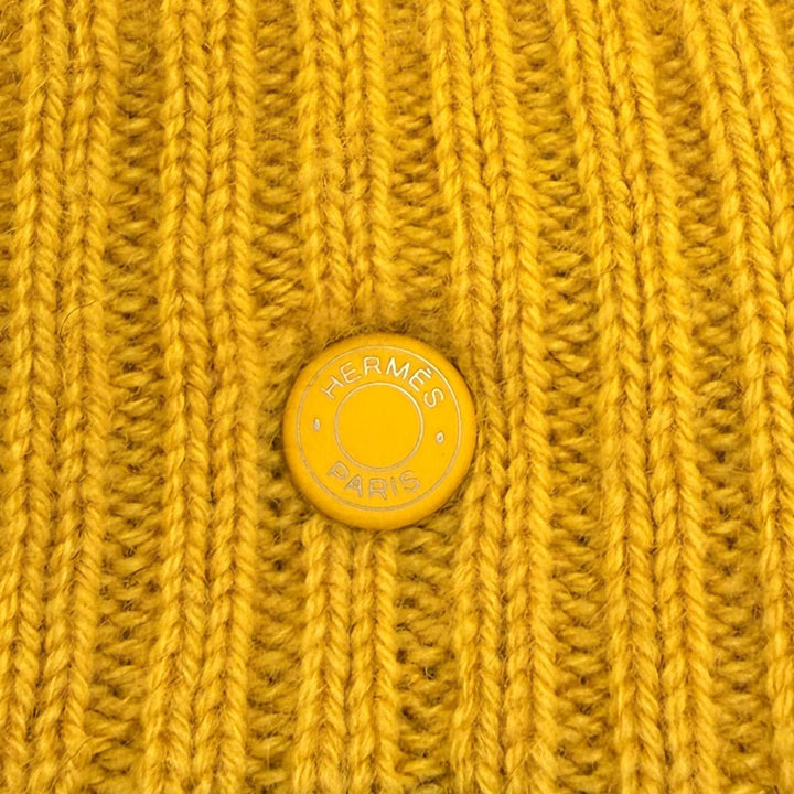 Great HERMES Knit cap Hugo Serie Metal Reversible cashmere Women M