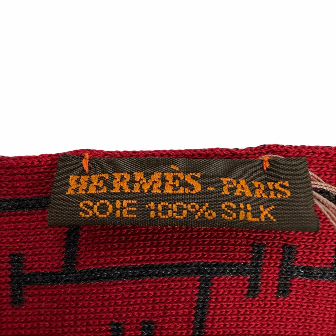 Pristine HERMES Scarf ECHARPE MAILLE DE MOTIF H Margiela era H all-over print