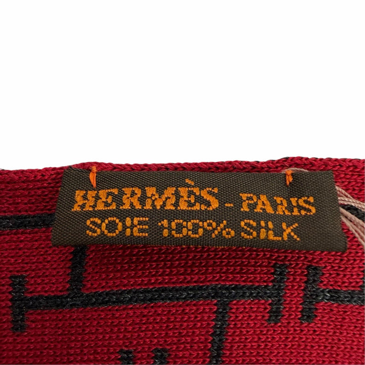 Pristine HERMES Scarf ECHARPE MAILLE DE MOTIF H Margiela era H all-over print