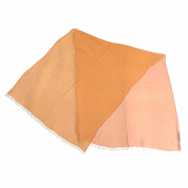 Great HERMES Stall Reversible H-logo sheer fringe pink silk Women